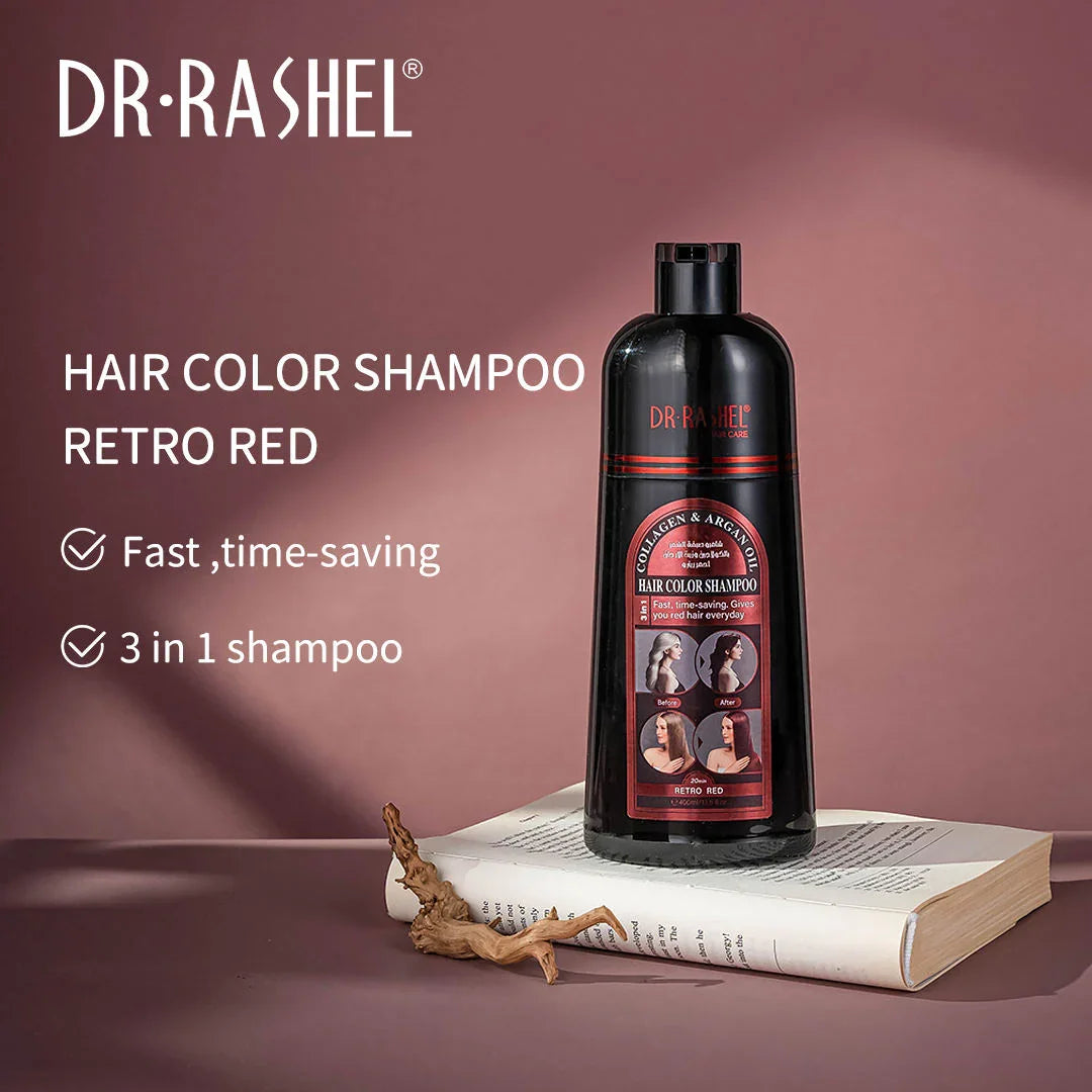 Dr.Rashel Hair Color Shampoo Retro Red - 400ml