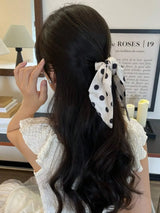 Vintage Classic Polka Dot Bow Hair Claw Clip 2pcs