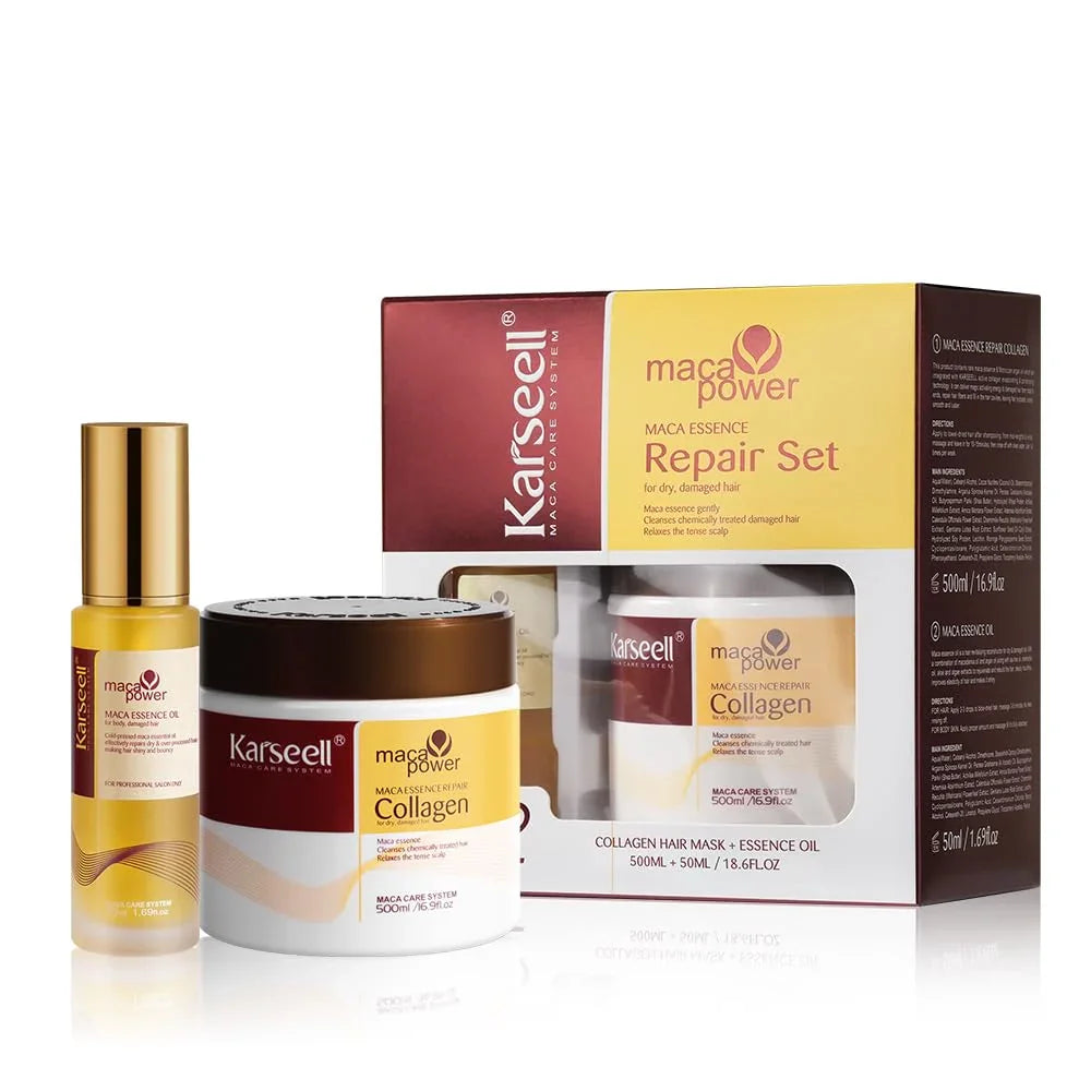 Karseell Maca Power Repair Set Hair Mask + Essence Oil - 500ml+50ml