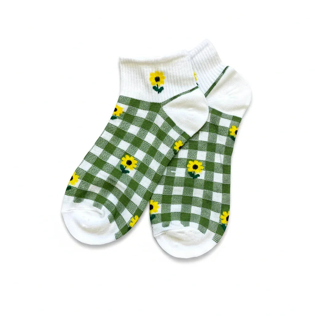 Sweet Checkered Pattern Ankle Socks - 3 Pairs (SWT-CHK)