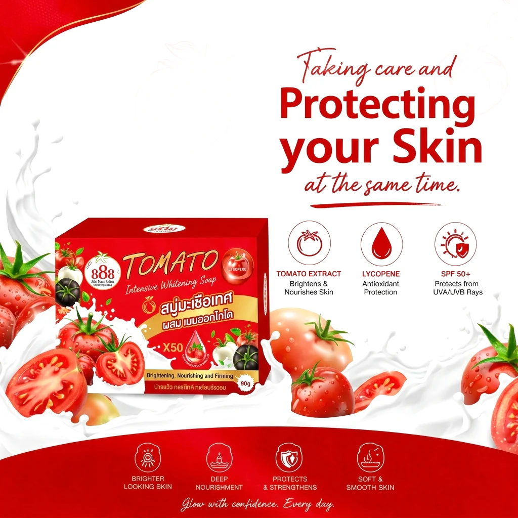 888 Total White Tomato Intensive Brightening Soap - 90g