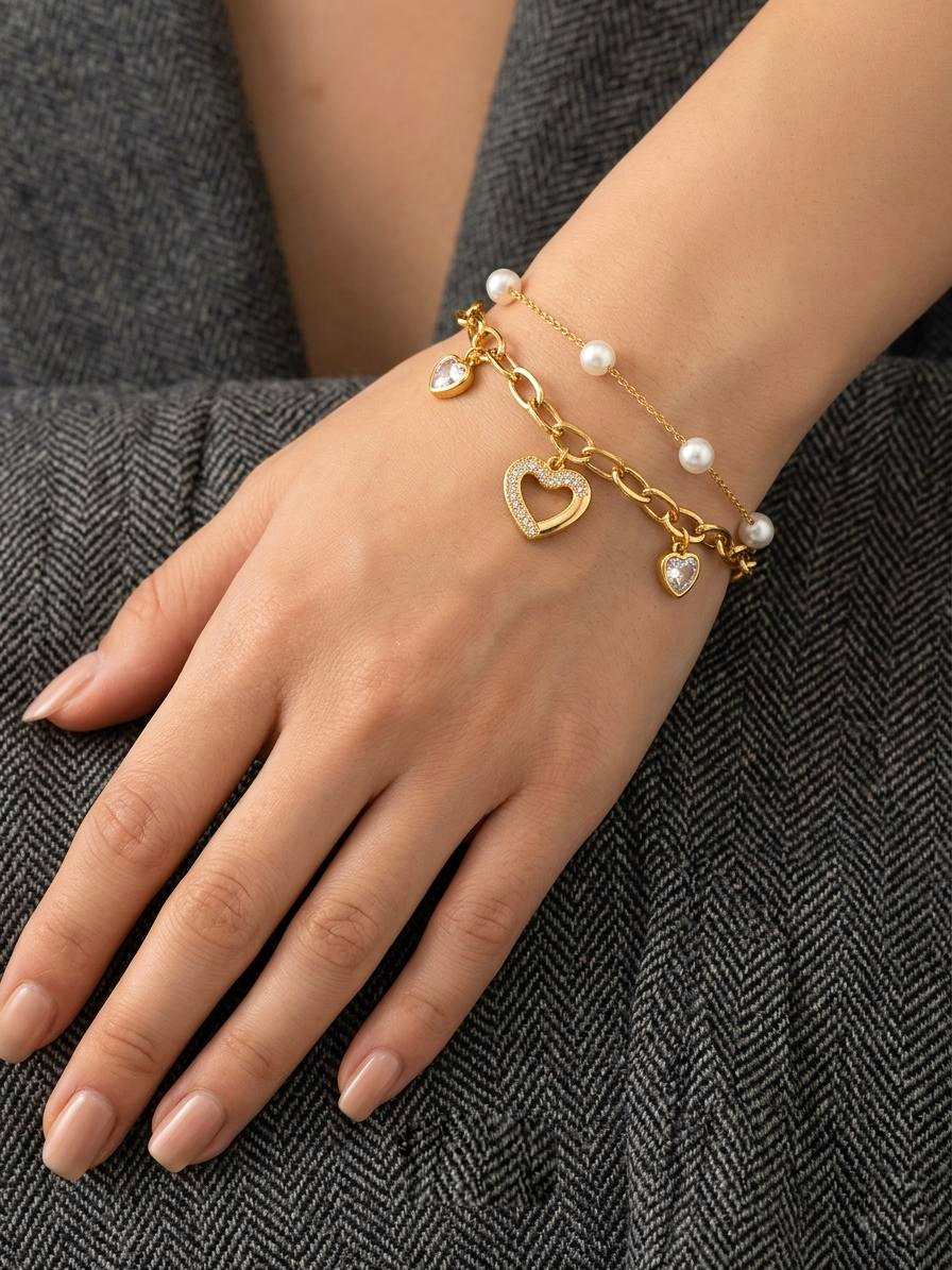 Unique Design Golden Stainless Steel Bracelet - B09