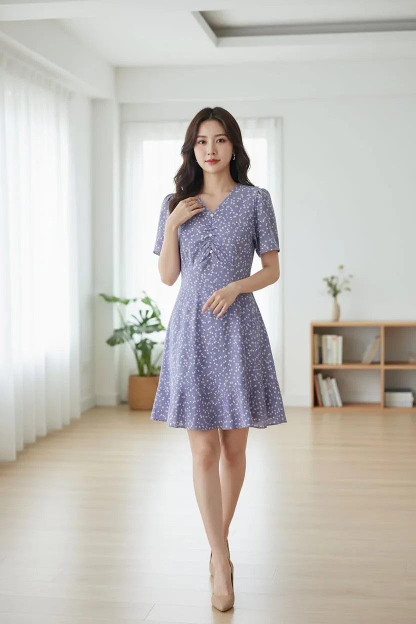 Women's Lightweight Mini Heart Design Casual Dress