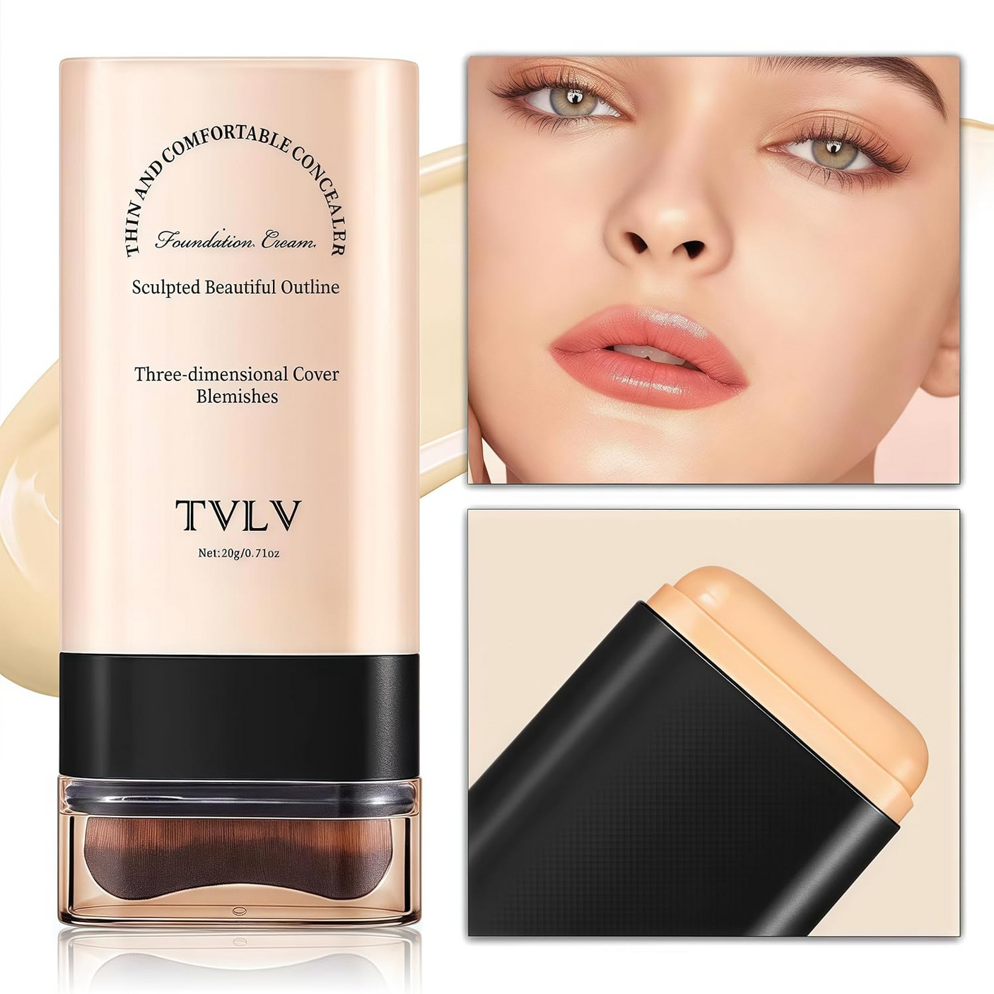 TVLV Thin Concealer & Foundation Cream Stick - 20g (Cream 01#)