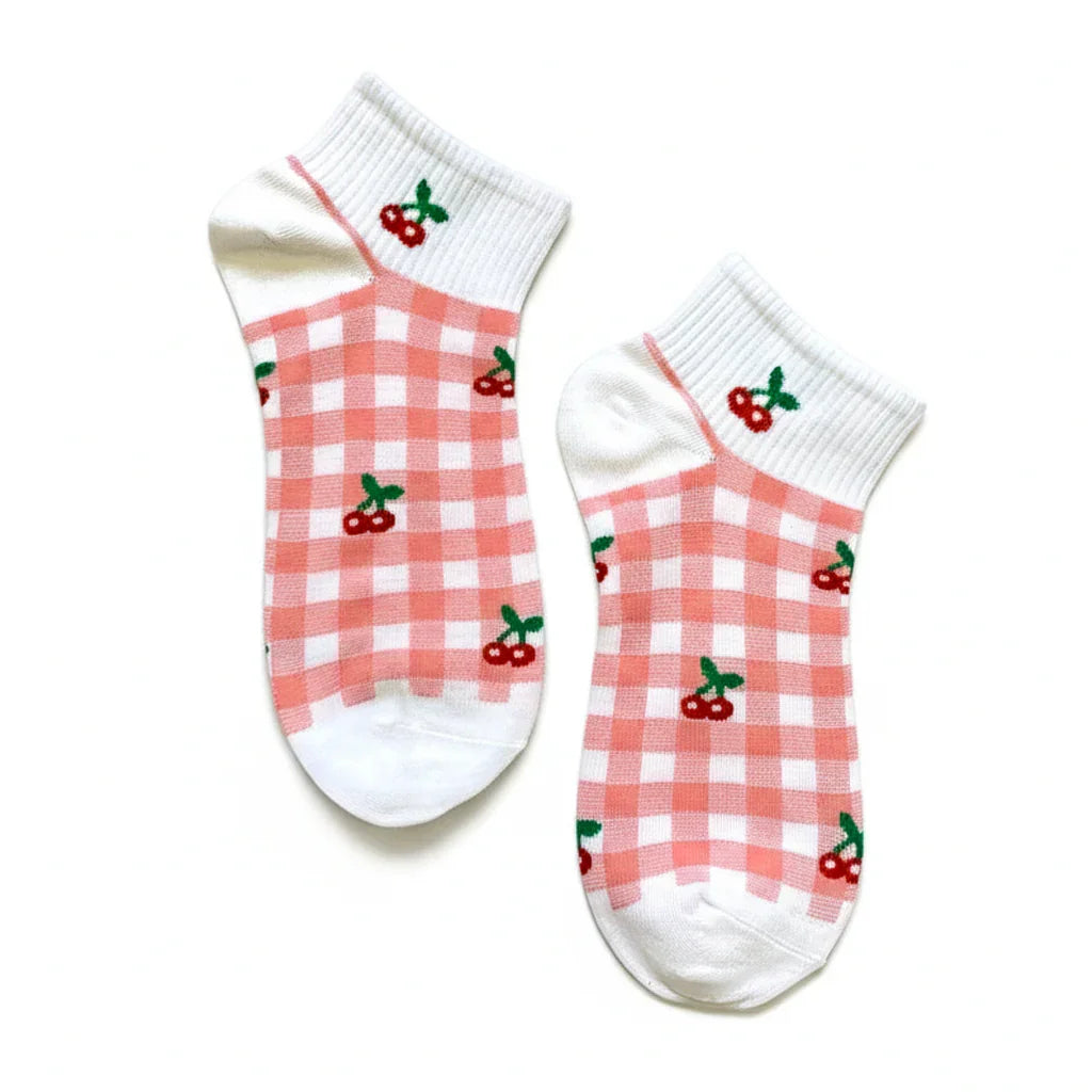 Sweet Checkered Pattern Ankle Socks - 3 Pairs (SWT-CHK)