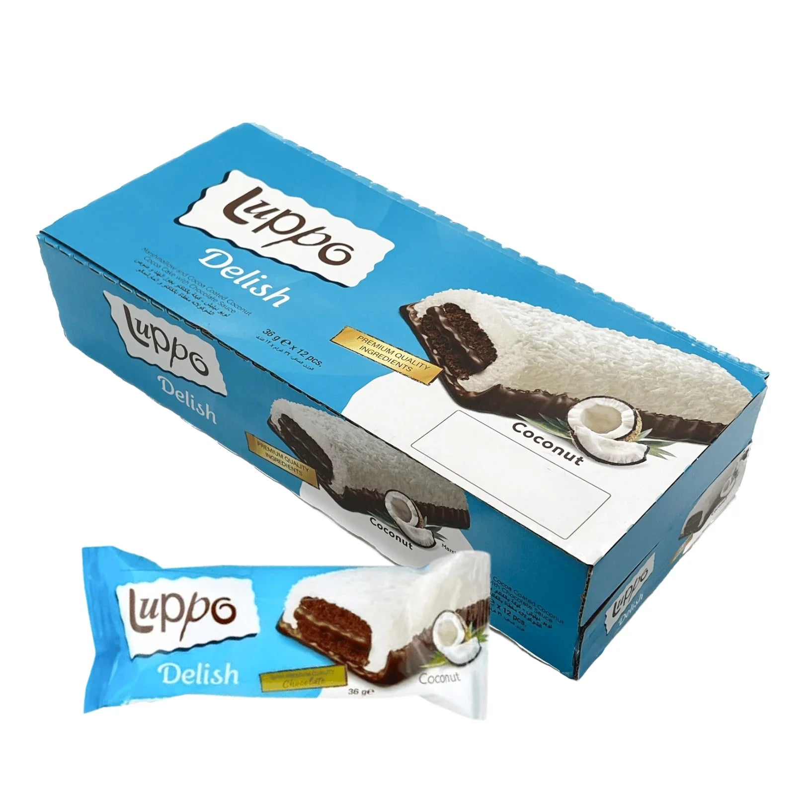 Luppo Delish Marshmallow & Coconut Cake - 36g x 12Pcs