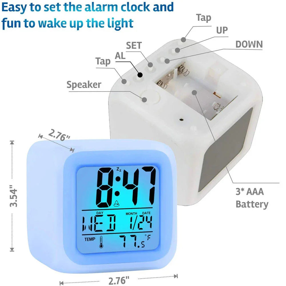 Glowing LED Color Changing Digital Alarm Clock