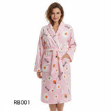 Long Sleeves Comfortable Flannel Bathrobe Coral Fleece