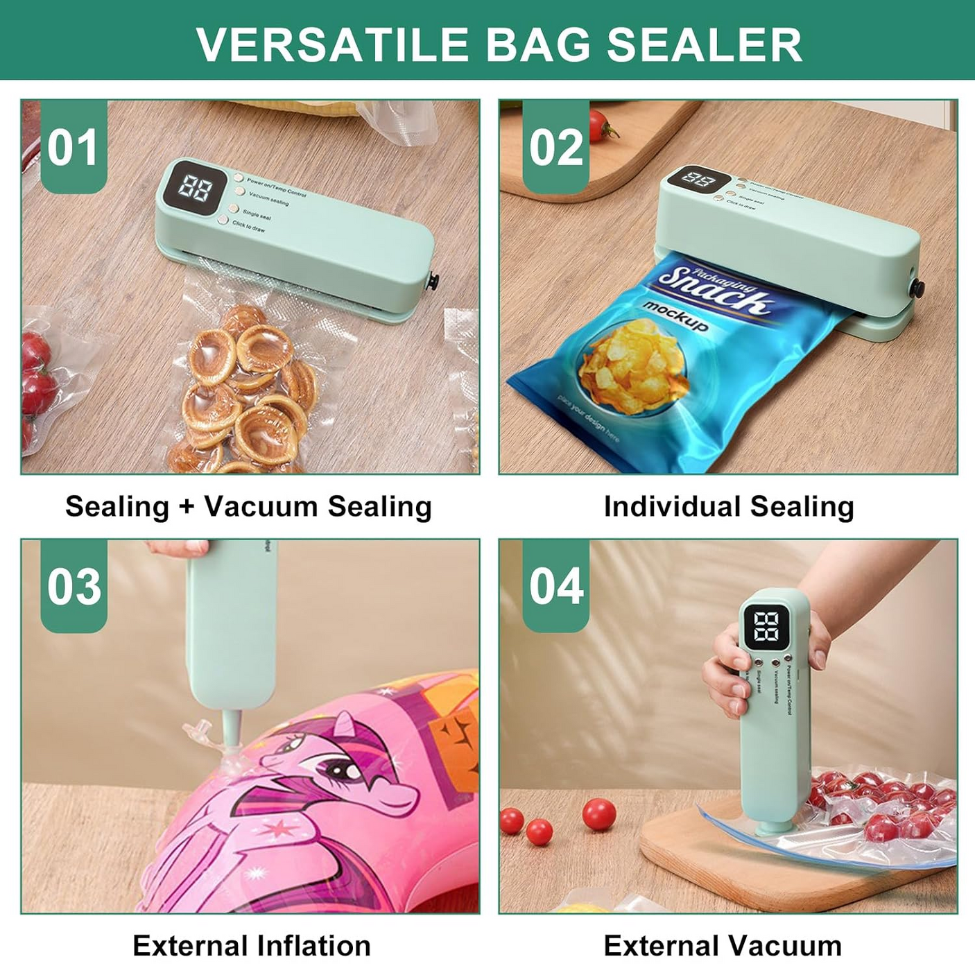 Cordless Mini 3 In 1 Food Vacuum Sealer XW-699