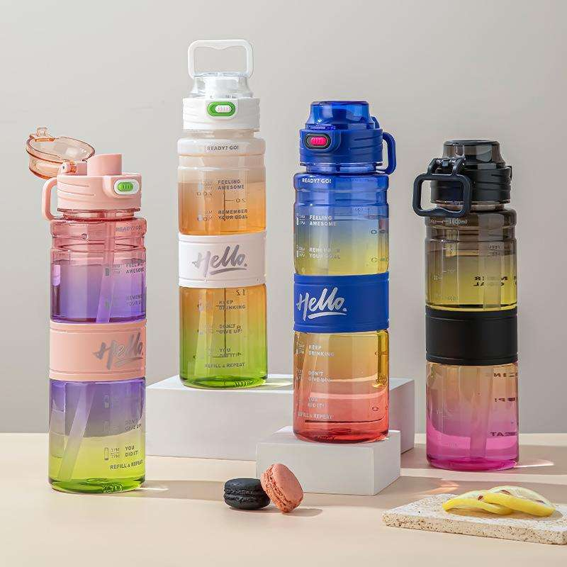 Portable Sports Water Bottle With Flip Lid - 1000ml