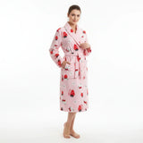 Long Sleeves Comfortable Flannel Bathrobe Coral Fleece