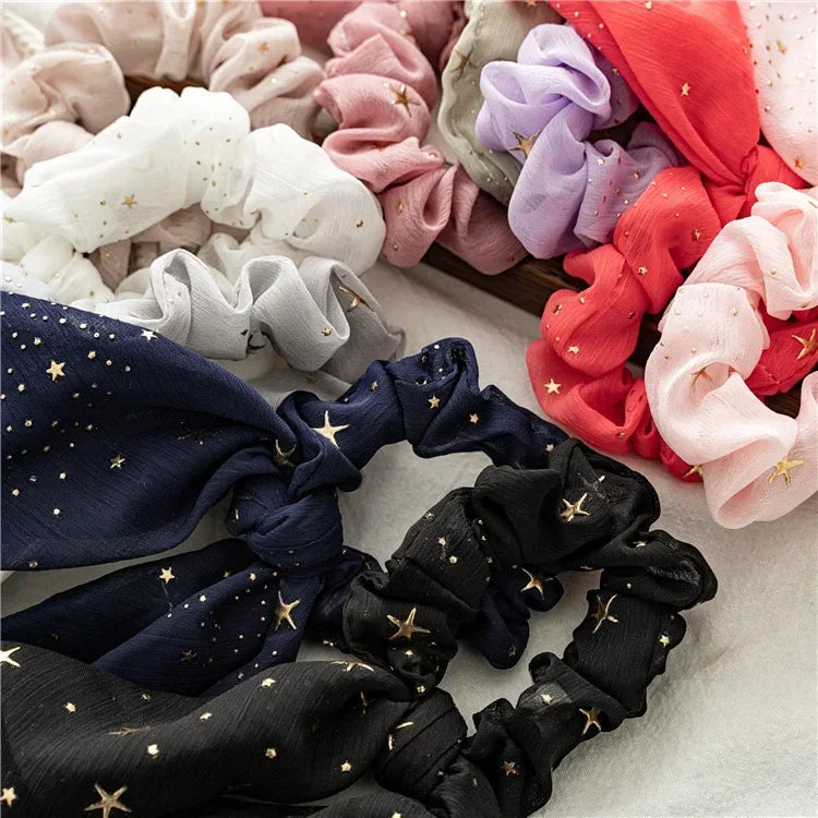 Korean Style Floral Hair Scrunchie Scarf