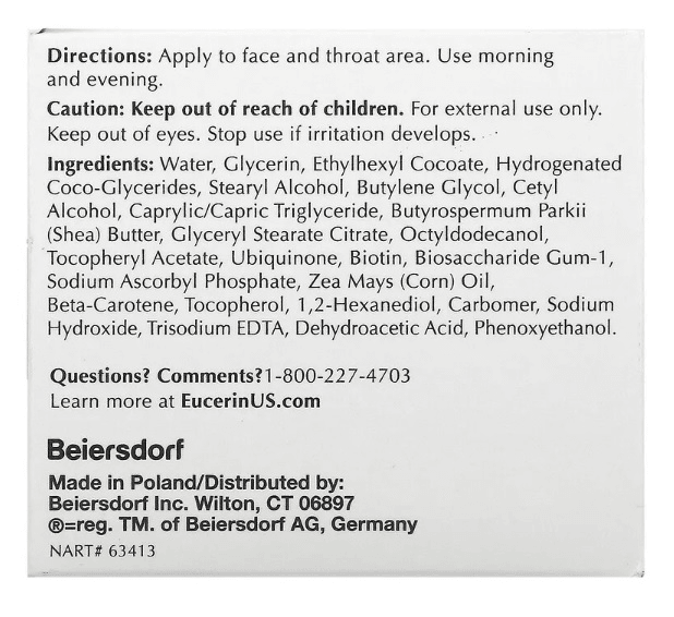 Eucerin Q10 Anti-Wrinkle Face Cream - 48g