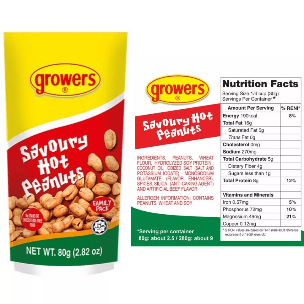 Growers Savoury Hot Peanuts - 80g
