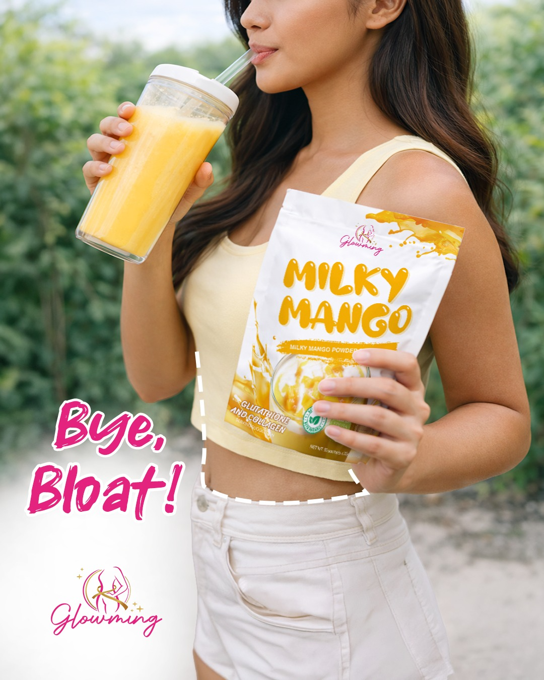 Glowming Milky Mango Powder Drink Mix - 10 Sachets × 20g