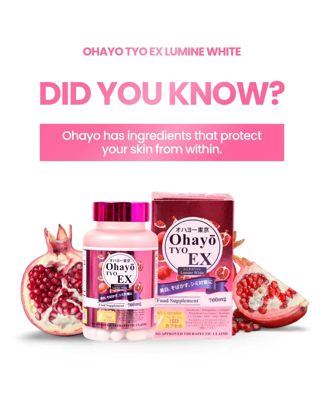 Ohayo Tyo EX Lumine White Glutathione - 60s (JAPAN)