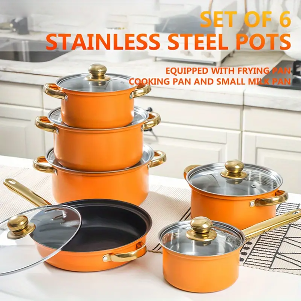 High Quality Stainless Steel Cookware Set - 12 Pcs