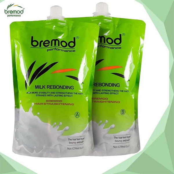 Bremod Milk Rebonding Hair Straightening Set (A) + (B) - 1250ml+1250ml