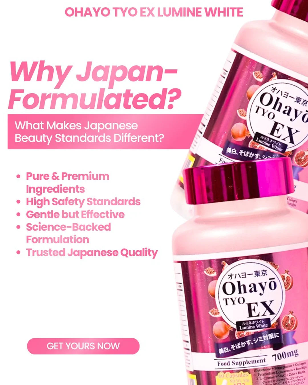 Ohayo Tyo EX Lumine White Glutathione - 60s (JAPAN)