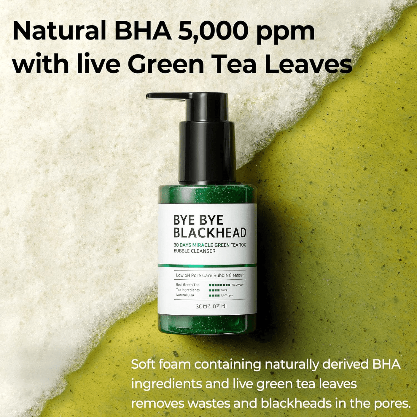 Bye Bye Blackhead 30 Days Miracle Green Tea Tox Bubble Cleanser - 120g