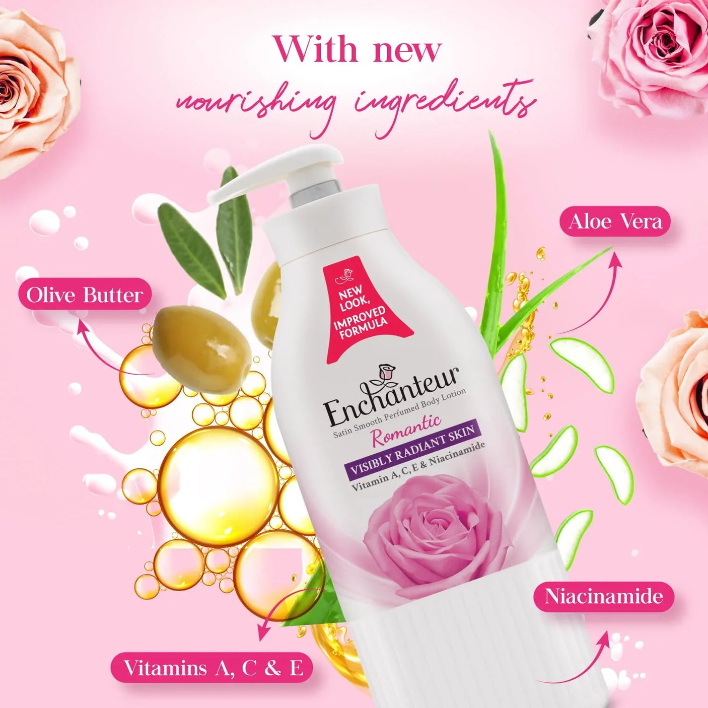 Enchanteur Romantic Perfumed Body Lotion (New Look) - 500ml