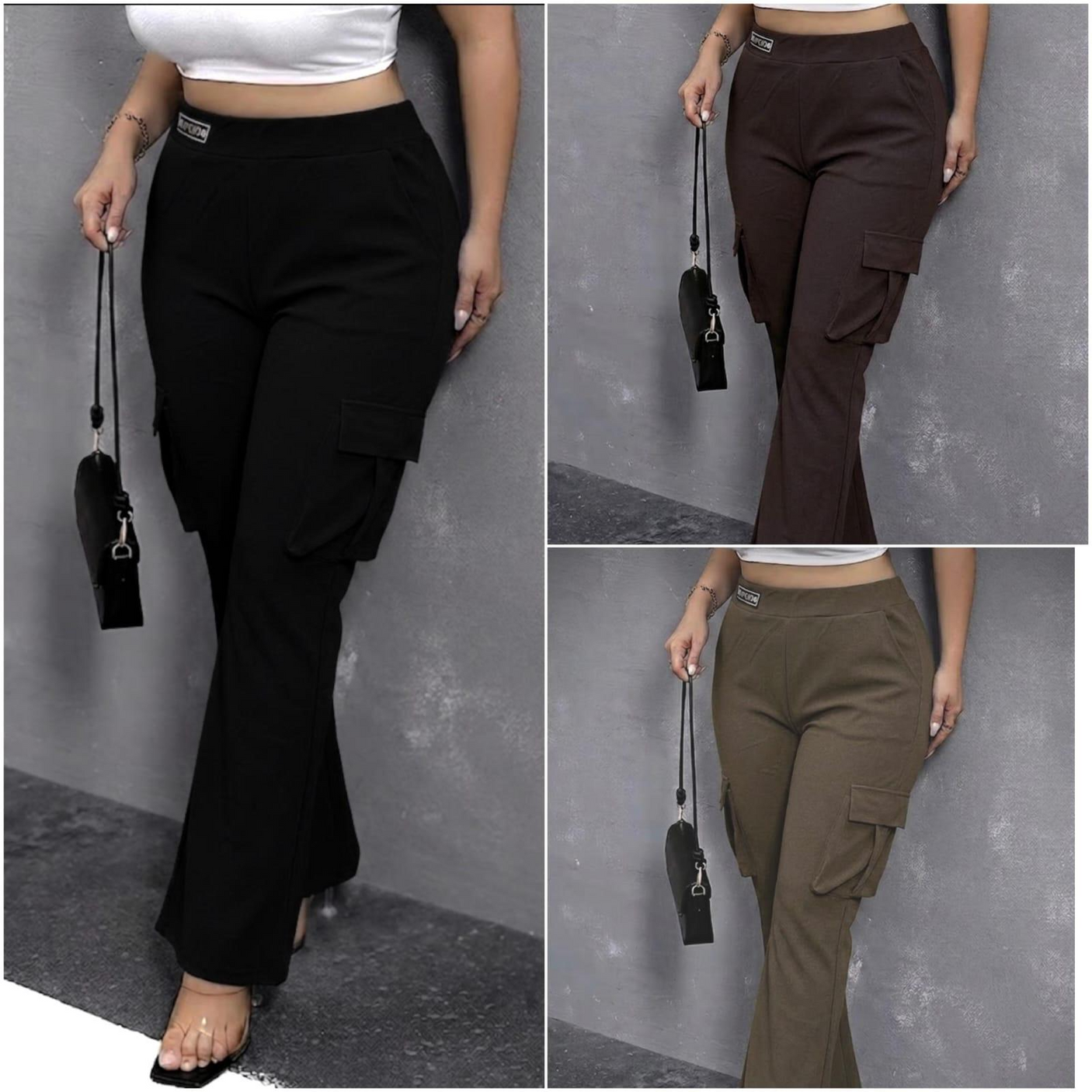 Women's Regular Fit Cargo Pant HY-6-35#