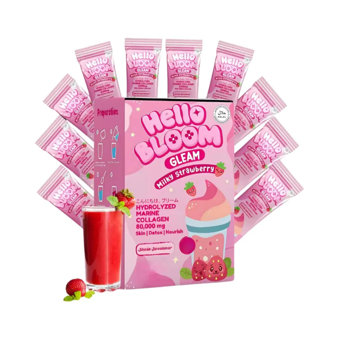 Hello Bloom Gleam Milky Strawberry Juice Drink - 10s × 18g (180g)