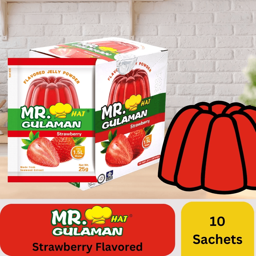 Mr. Hat Gulaman Flavored Strawberry 10pcs Pack × 25g