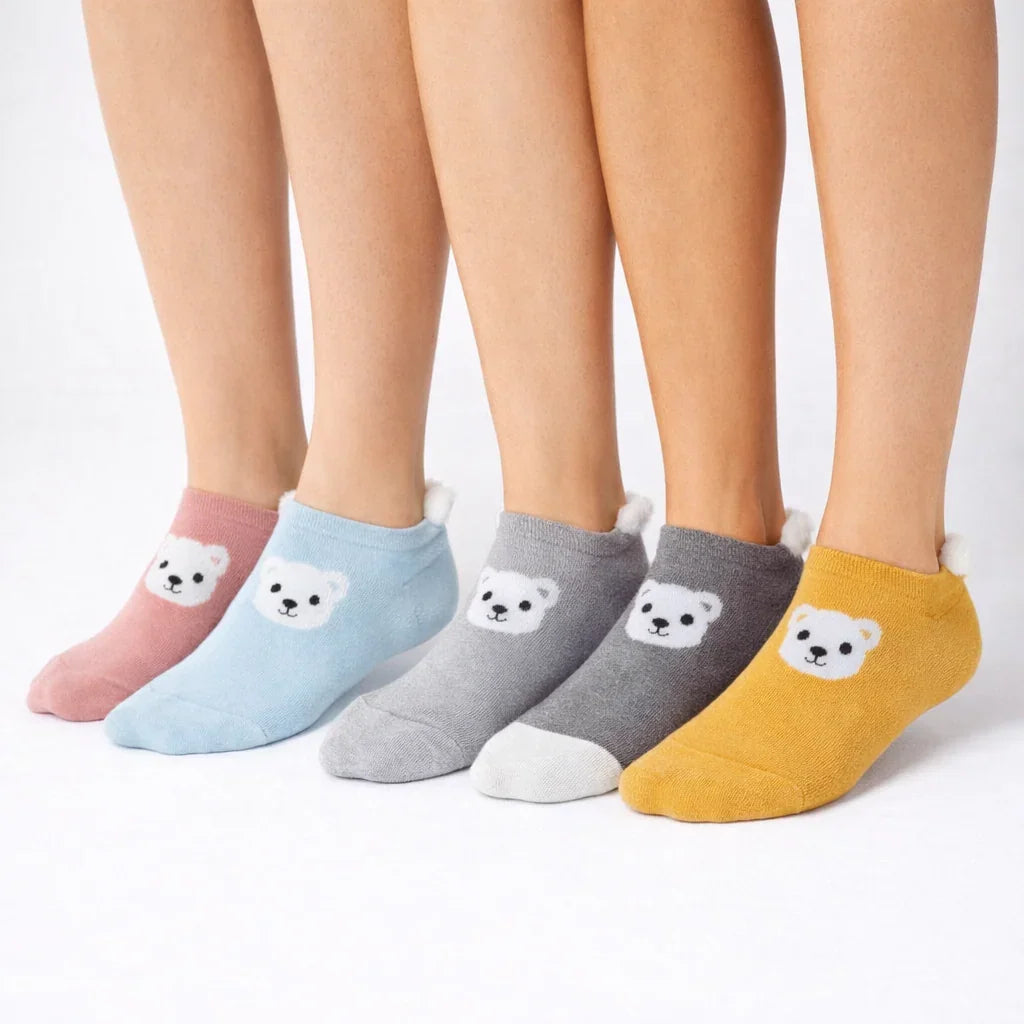 Multicolored Low-Cut Ankle Socks - 3 Pairs Zixinhu #4