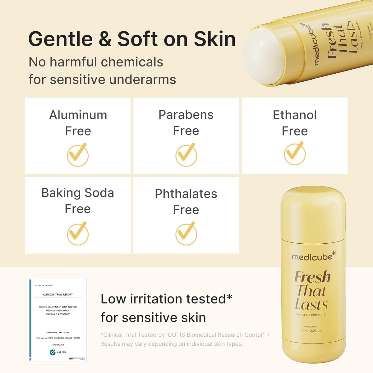 Medicube Fresh That Lasts Deodorant Vanilla & Pistachio - 83g