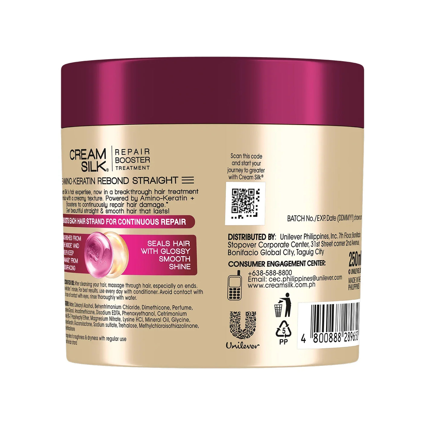 Cream Silk Amino Keratin Repair Booster Treatment - 250ml