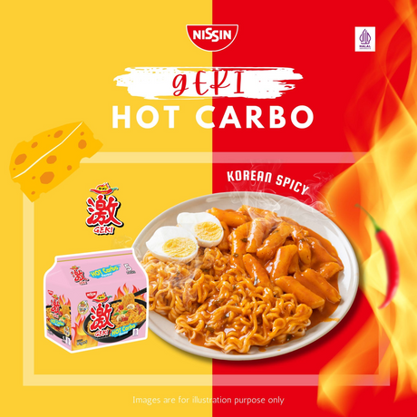 Nissin Geki Hot Carbo Flavour Instant Noodles - 81g × 5Pcs