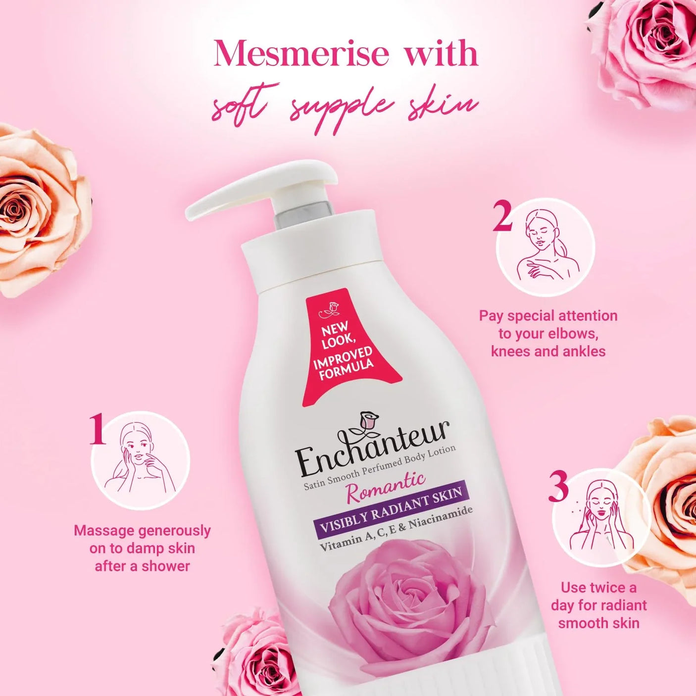 Enchanteur Romantic Perfumed Body Lotion (New Look) - 500ml