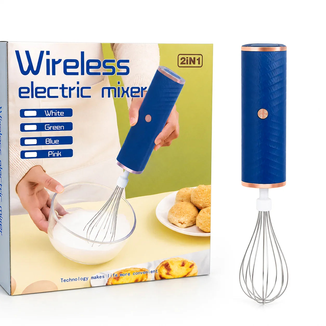 Portable 2 In 1 Wireless Electric Mixer & Chopper YYQ601D-1