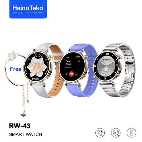 ساعة ذكية للنساء من Haino Teko Germany RW-43 مع 3 أزواج من الأشرطة