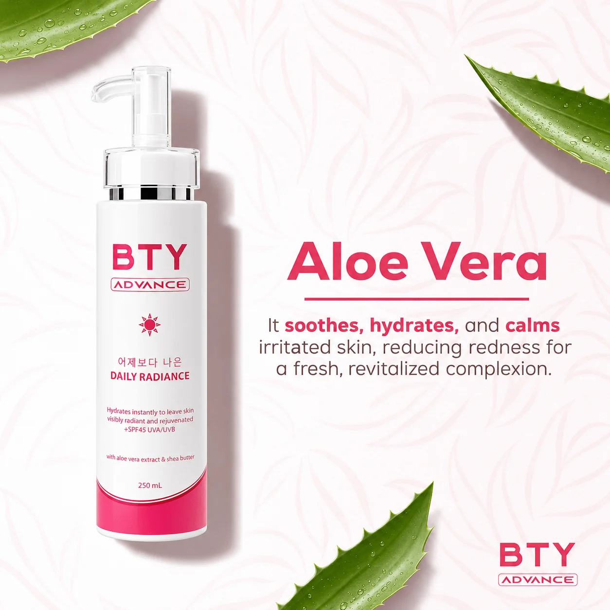 BTY Advance Daily Radiance Lotion SPF 45 For Face & Body - 250ml