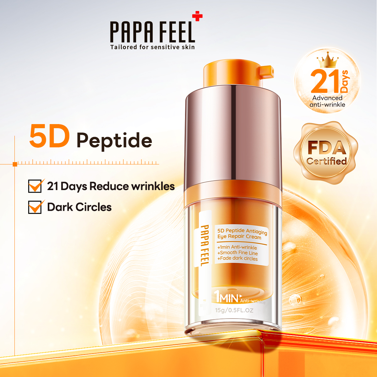 Papa Feel 5D Peptide Anti-Aging Eye Repair Cream - 15g