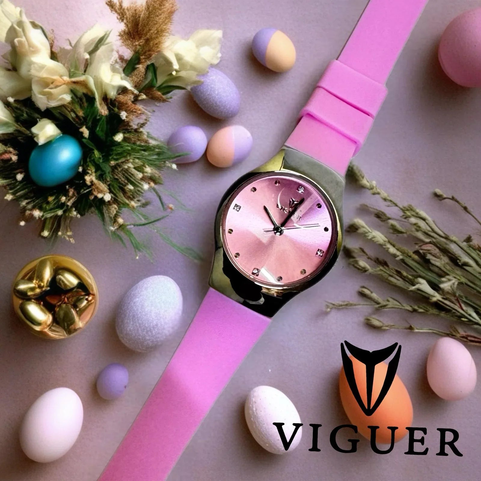 ساعة فيجور النسائية التناظرية المقاومة للماء - V9320