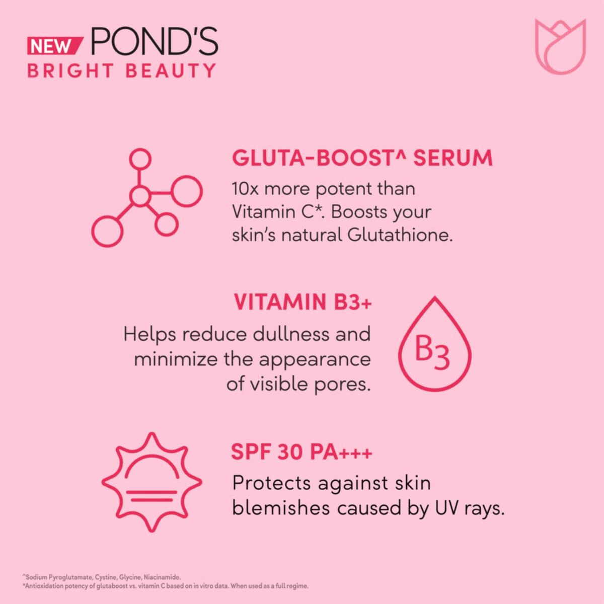 ivory caps glutathione 1500mg Pond's Bright Beauty Serum Day Cream SPF30 PA+++