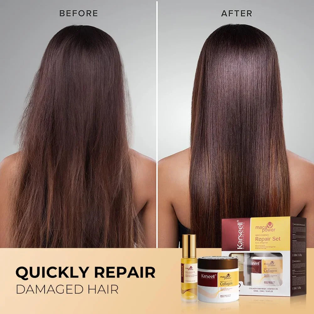 Karseell Maca Power Repair Set Hair Mask + Essence Oil - 500ml+50ml