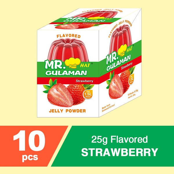 Mr. Hat Gulaman Flavored Strawberry 10pcs Pack × 25g