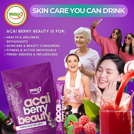 Weekit7 Acai Berry Glowing Beauty Powder - 5g x 7 Sachets