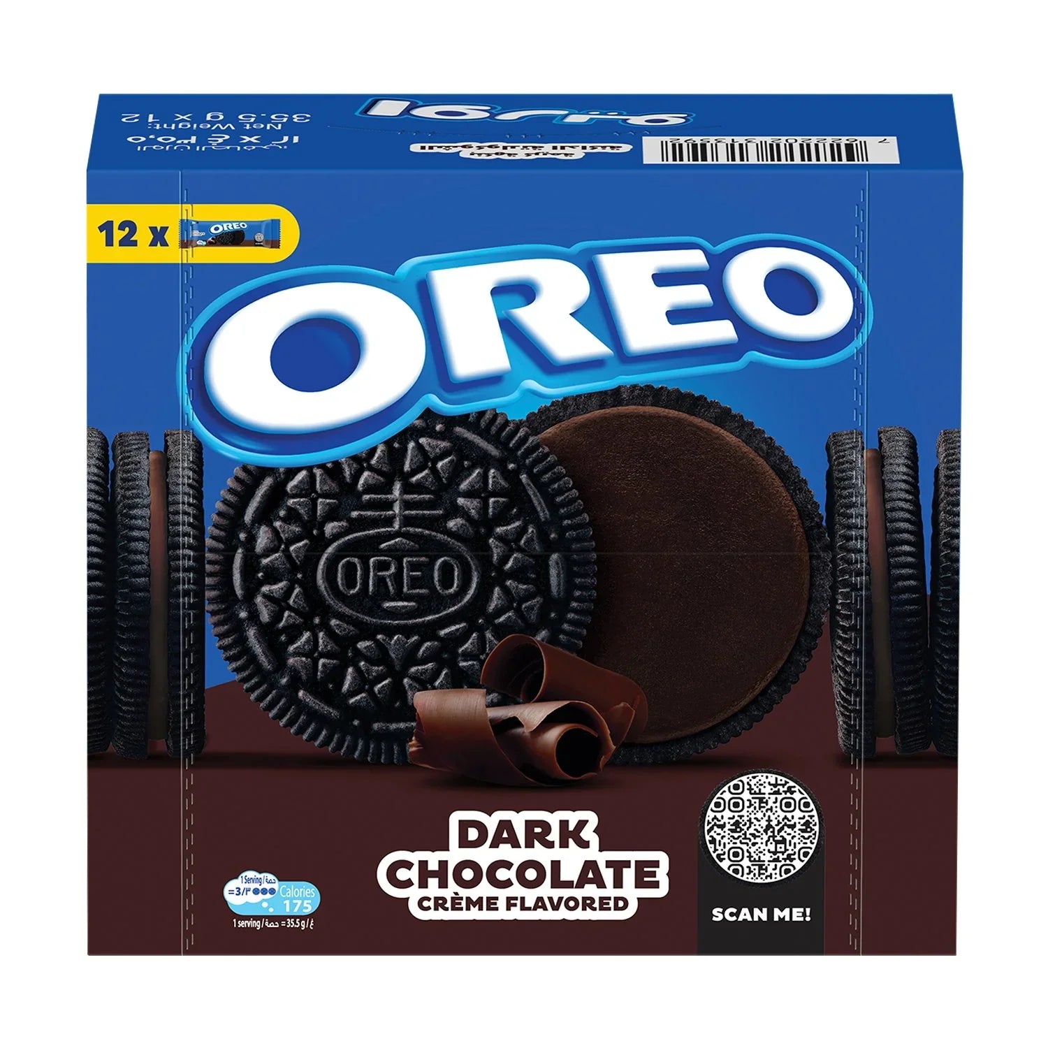 Oreo Dark Chocolate Creme Flavoured Biscuits Value Pack - 12 x 35.5g