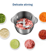 Food Processor Stainless Steel Meat Blender Food Chopper - 3L