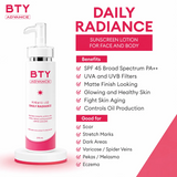 BTY Advance Daily Radiance Lotion SPF 45 For Face & Body - 250ml