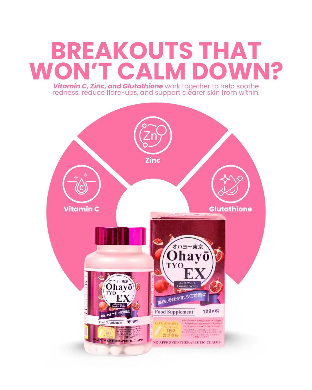 Ohayo Tyo EX Lumine White Glutathione - 60s (JAPAN)