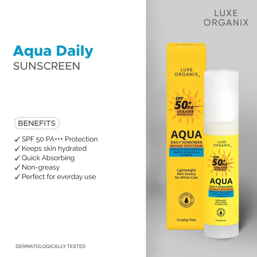 Luxe Organix Aqua Daily Sunscreen SPF 50+ PA+++ - 50ml