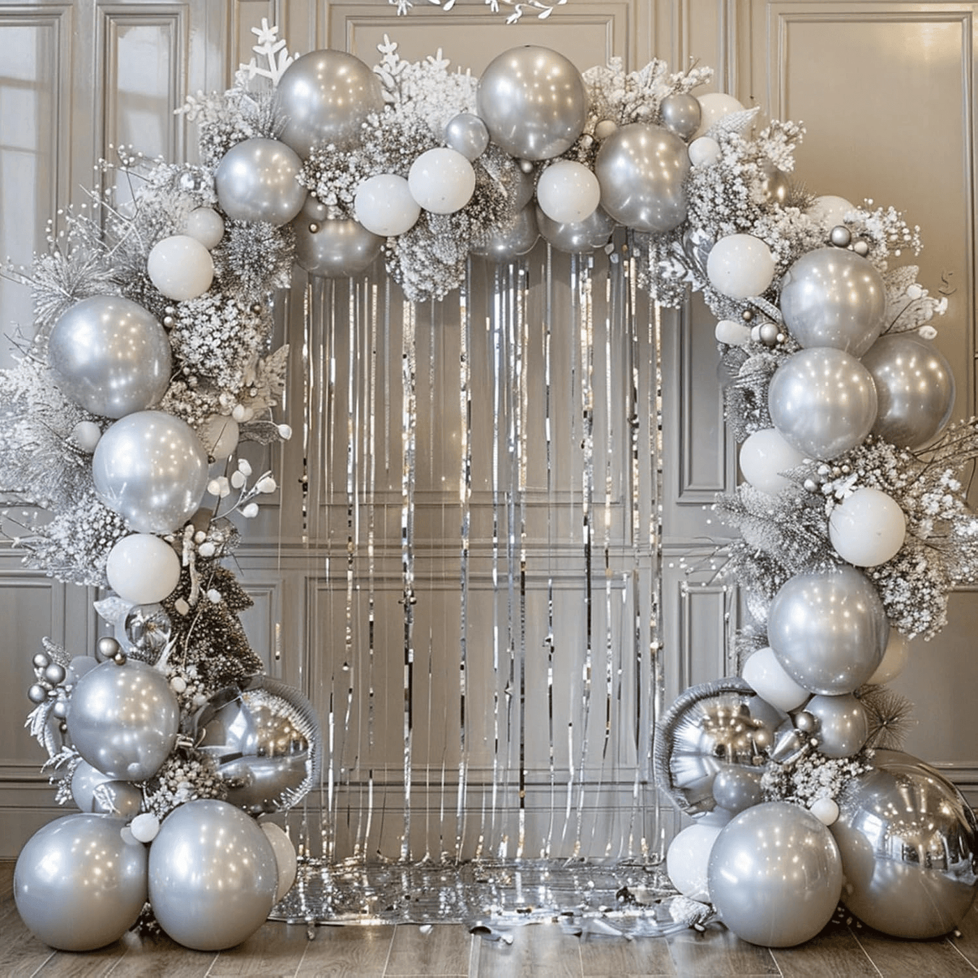 Birthday Party Decoration Balloons Metallic Silver - 10 Pcs