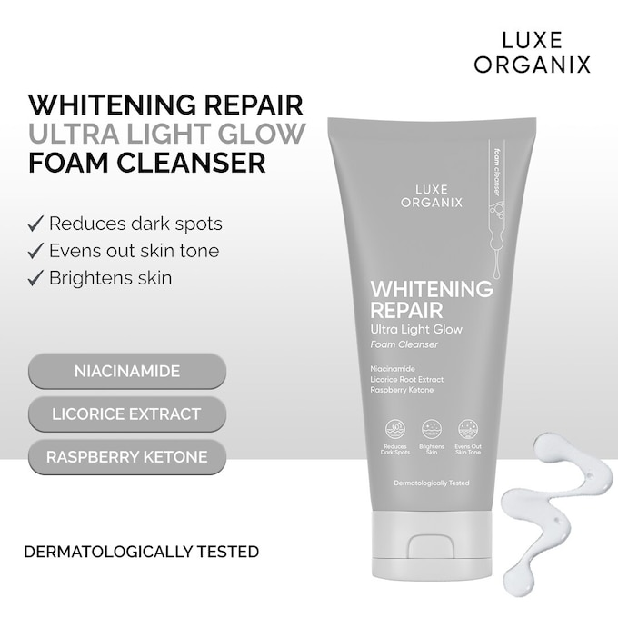 Luxe Organix Brightening Repair Ultra Light Glow Foam Cleanser - 150g