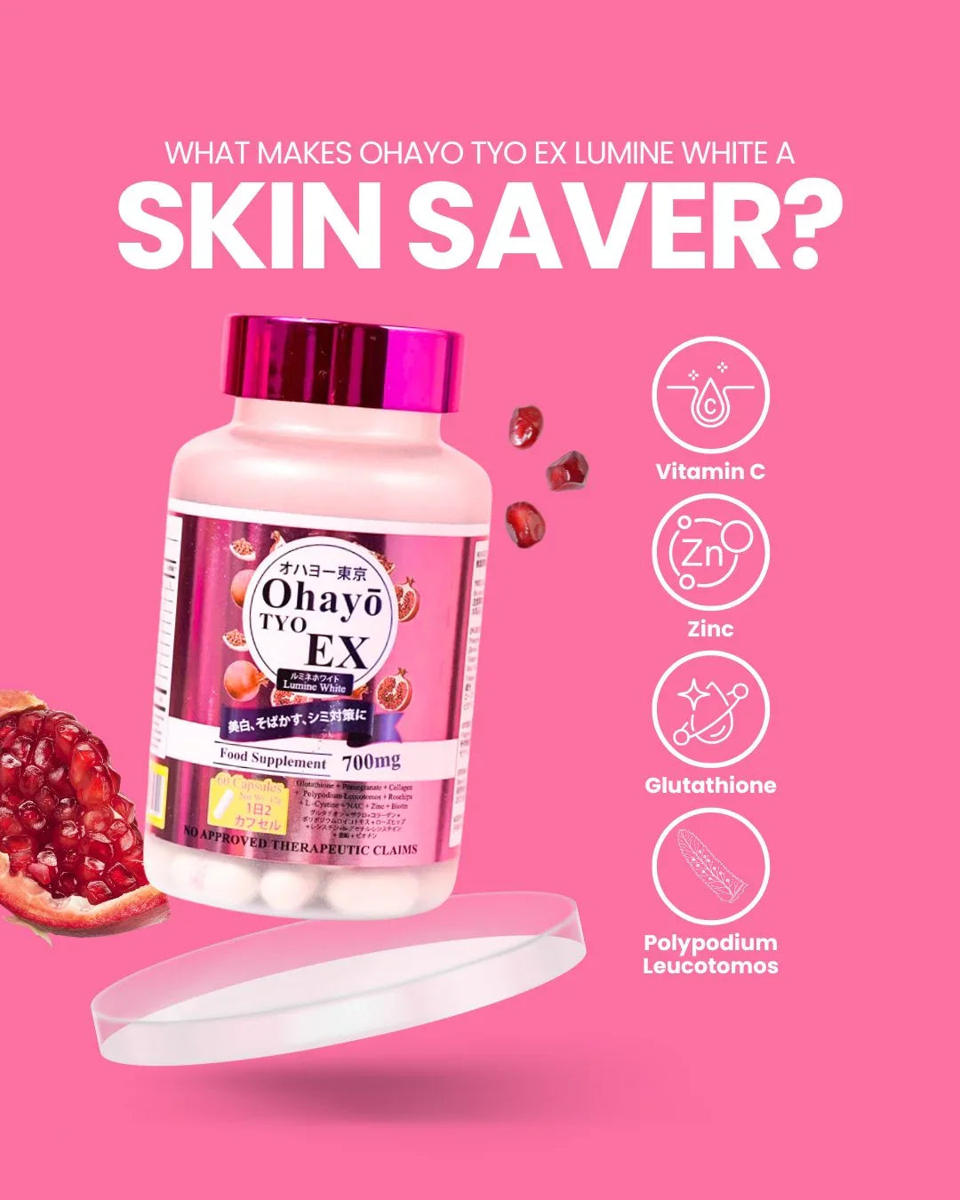 Ohayo Tyo EX Lumine White Glutathione - 60s (JAPAN)